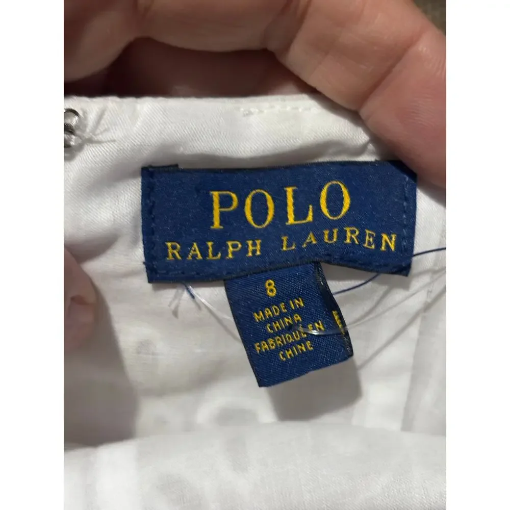 Ralph Lauren 8 white Eyelet tank dress lined wwok IV style nwt